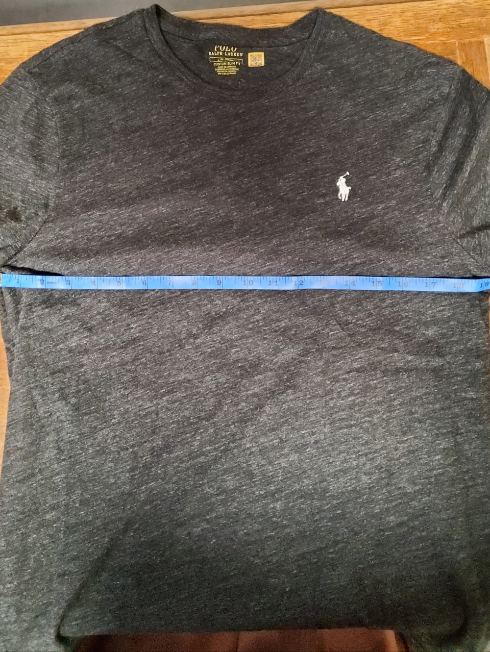 Polo by Ralph Lauren Slim Fit Short Sleeve Gray Tee Large